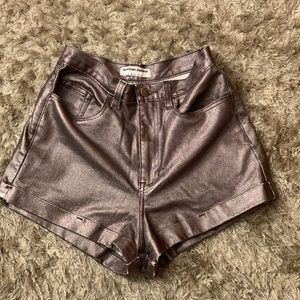 Metallic American Apparel High Waisted Shorts